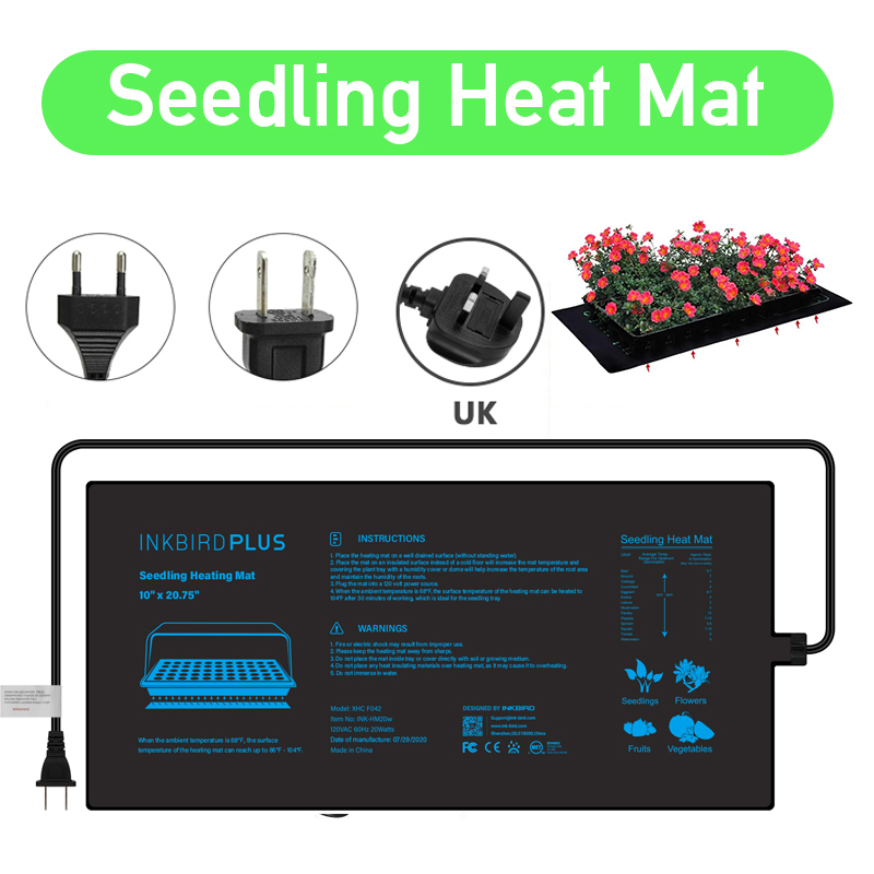 Seedling Heat Mat - Tapis chauffant pour semis, 20.75x10CM, prise
